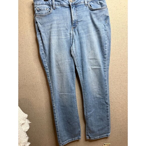 Lee Womens Regular Fit Straight Leg Mid Rise Jeans Secretly Shapes Sz 14 - Picture 1 of 9